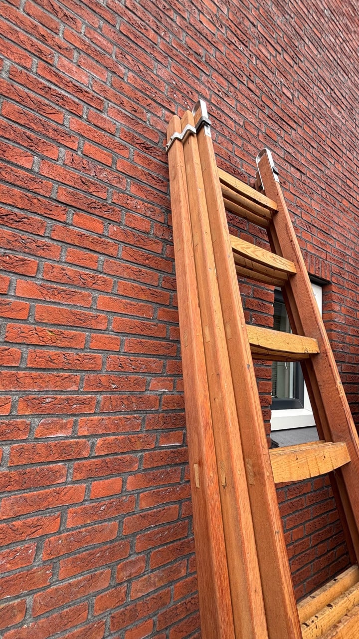 Houten ladder 3-delig