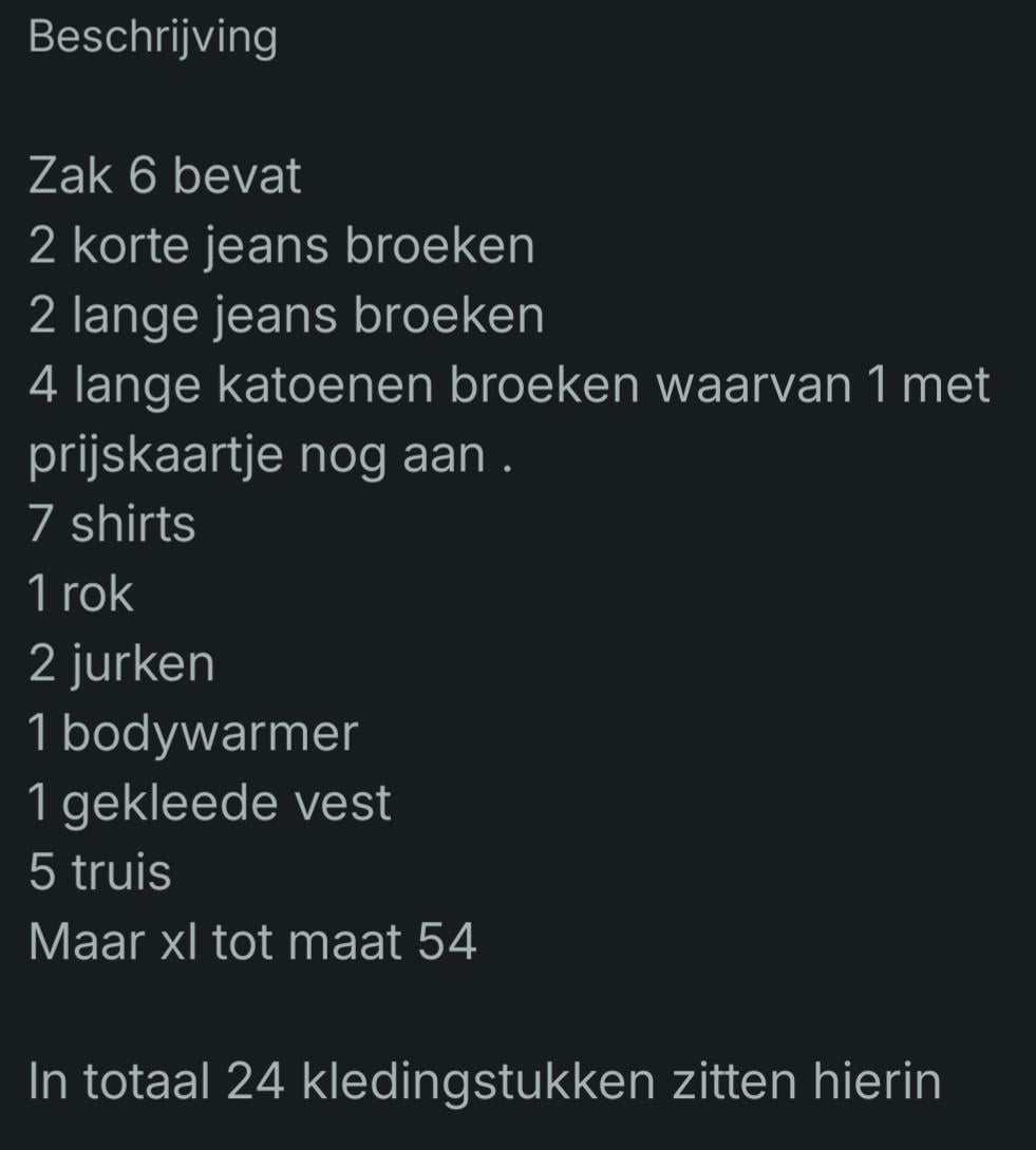 Kleding bundel dames kleding