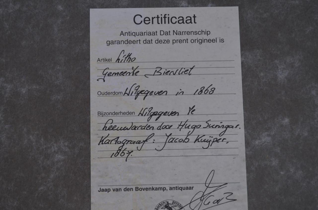 Fraaie Litho 1868 Gemeente Biervliet Zee - Vla.