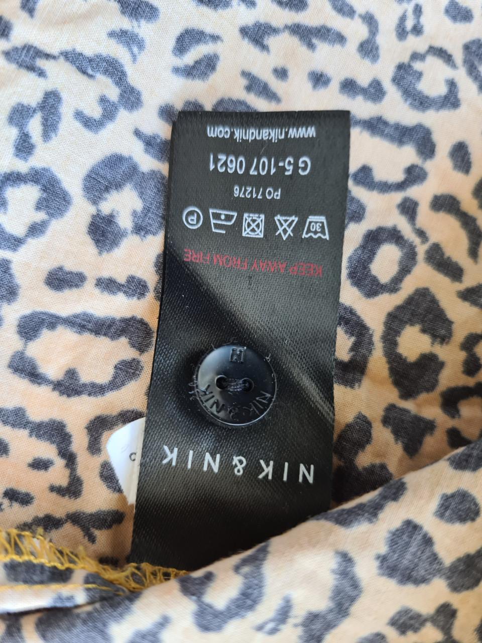 NIK&NIK geel met zwart zomer jurkje Maat 128