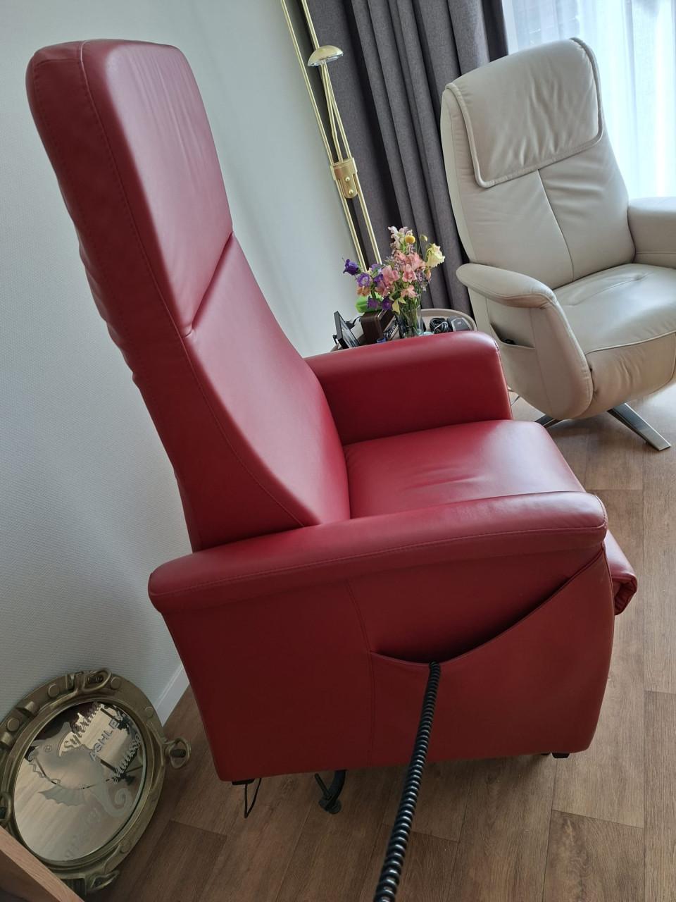 Leren Sta op stoel Fitform, 3 motoren, kleur: bordeaux