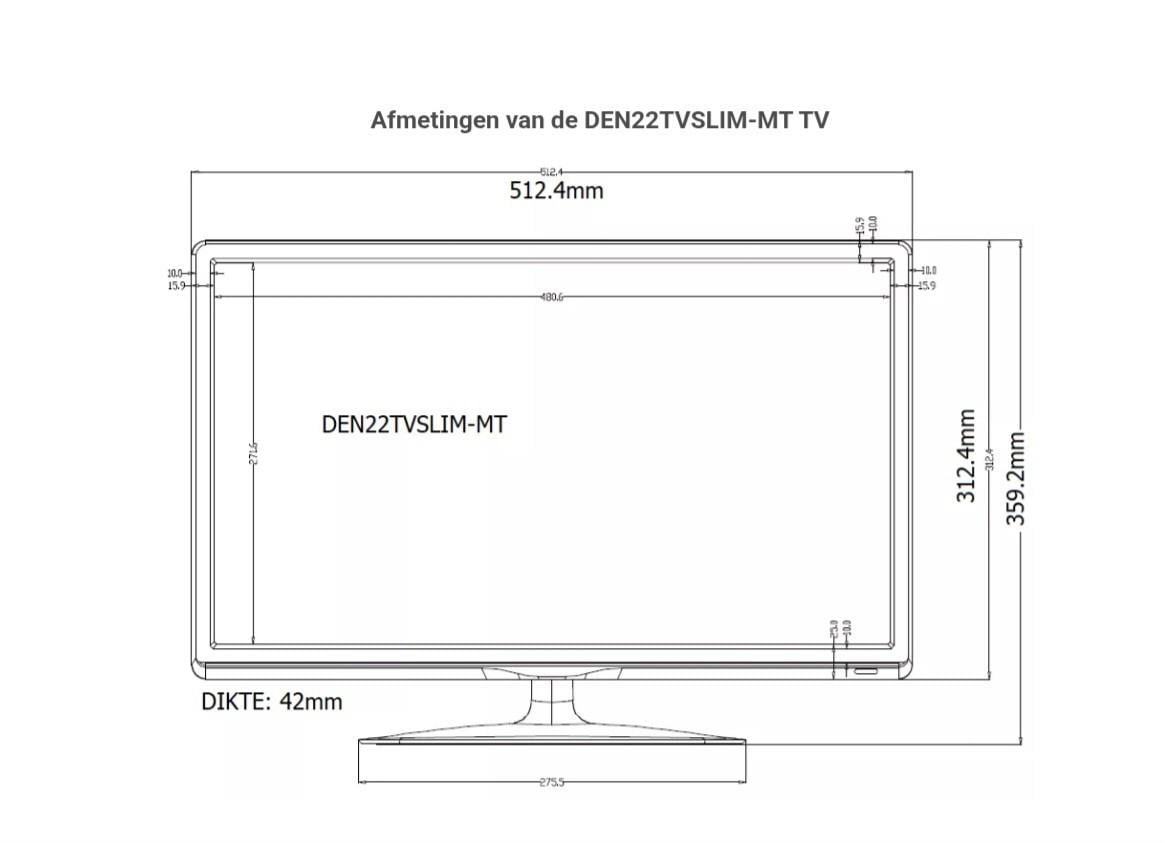 Denson 22 inch Full HD LED TV (ingebouwde sateliet-tuner)