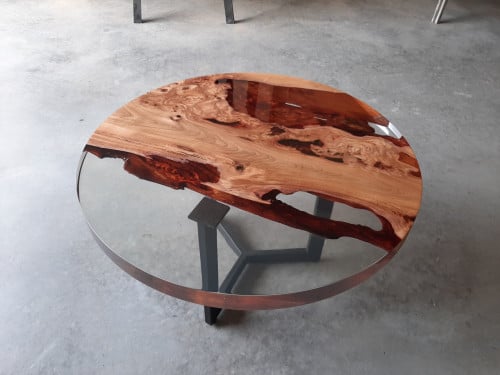 Epoxy ronde bijzzettafel