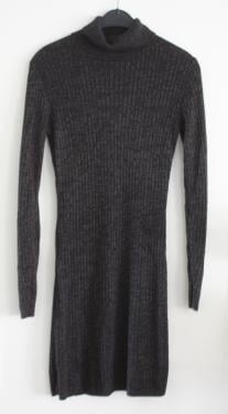 Grijs zwarte jurk met col maat m