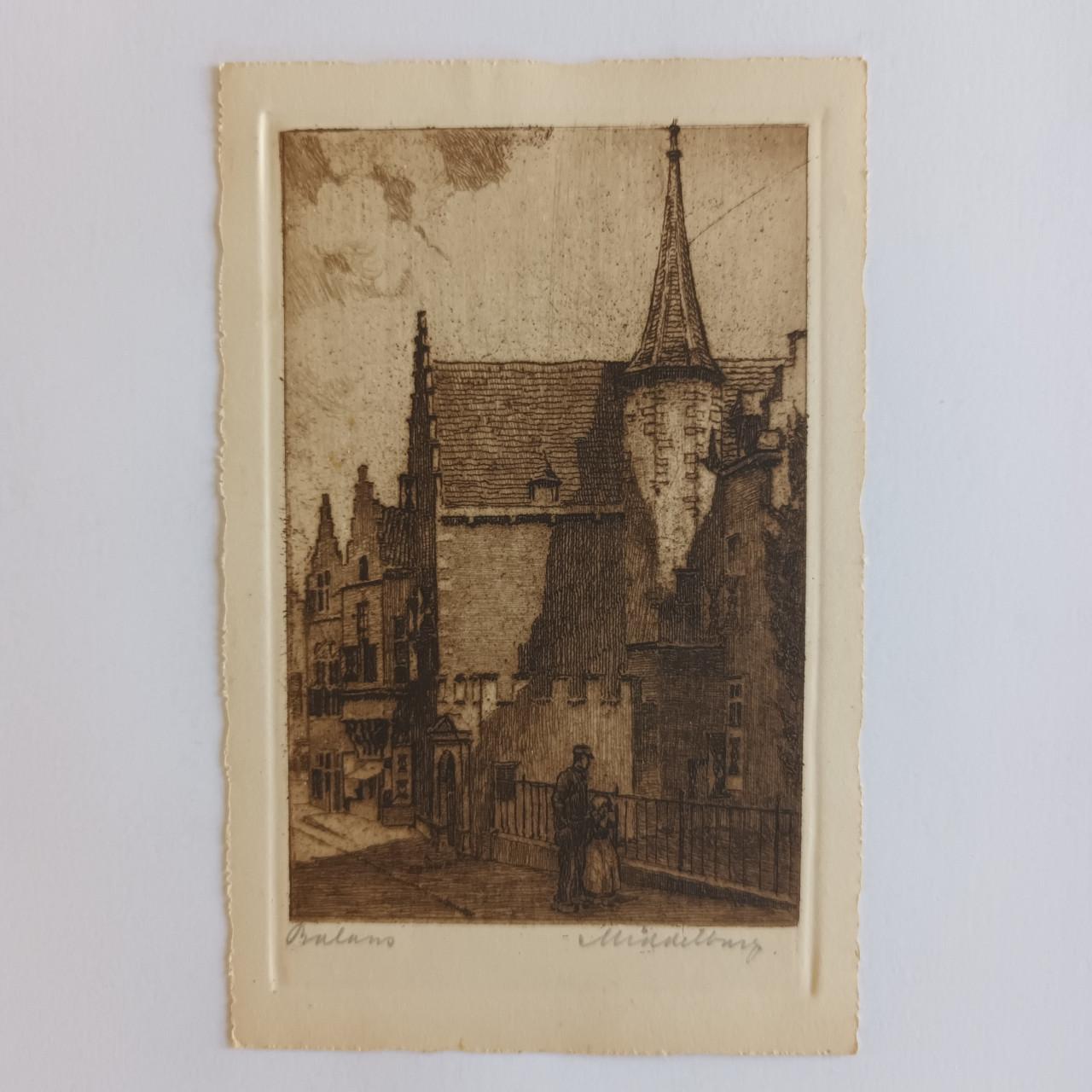 Middelburg De Balans "Ets-kaart" 1920-1940