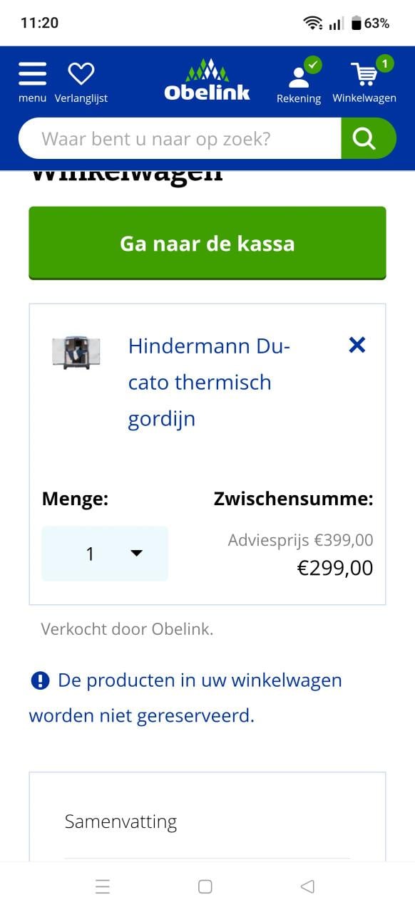 Thermisch gordijn fiat Ducato