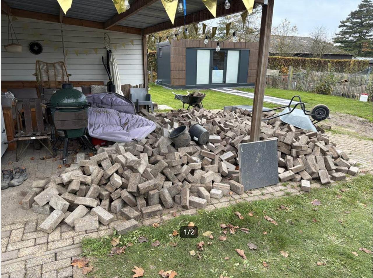 Gebruikte Klinkers - 7cm dik, 10x20cm - ca. 30-40m2