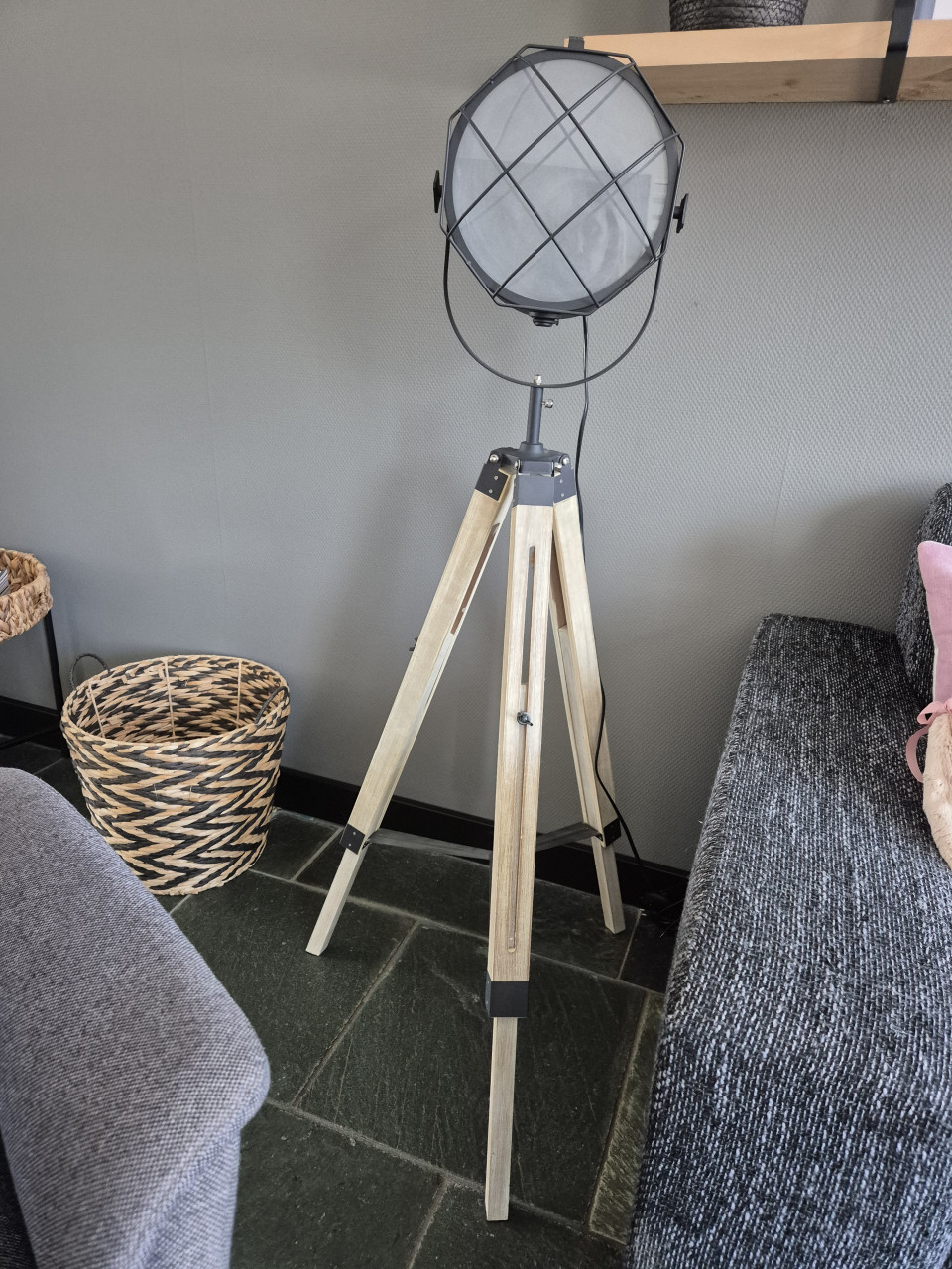 Staande Industriele vloerlamp Antraciet