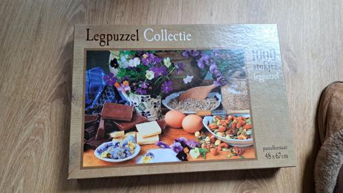 Legpuzzel van 1000 stukjes.  Puzzel eten en chocolade.