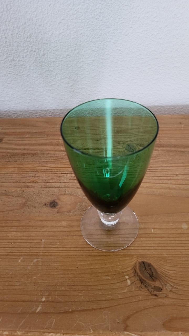 Vintage glas groene kelk