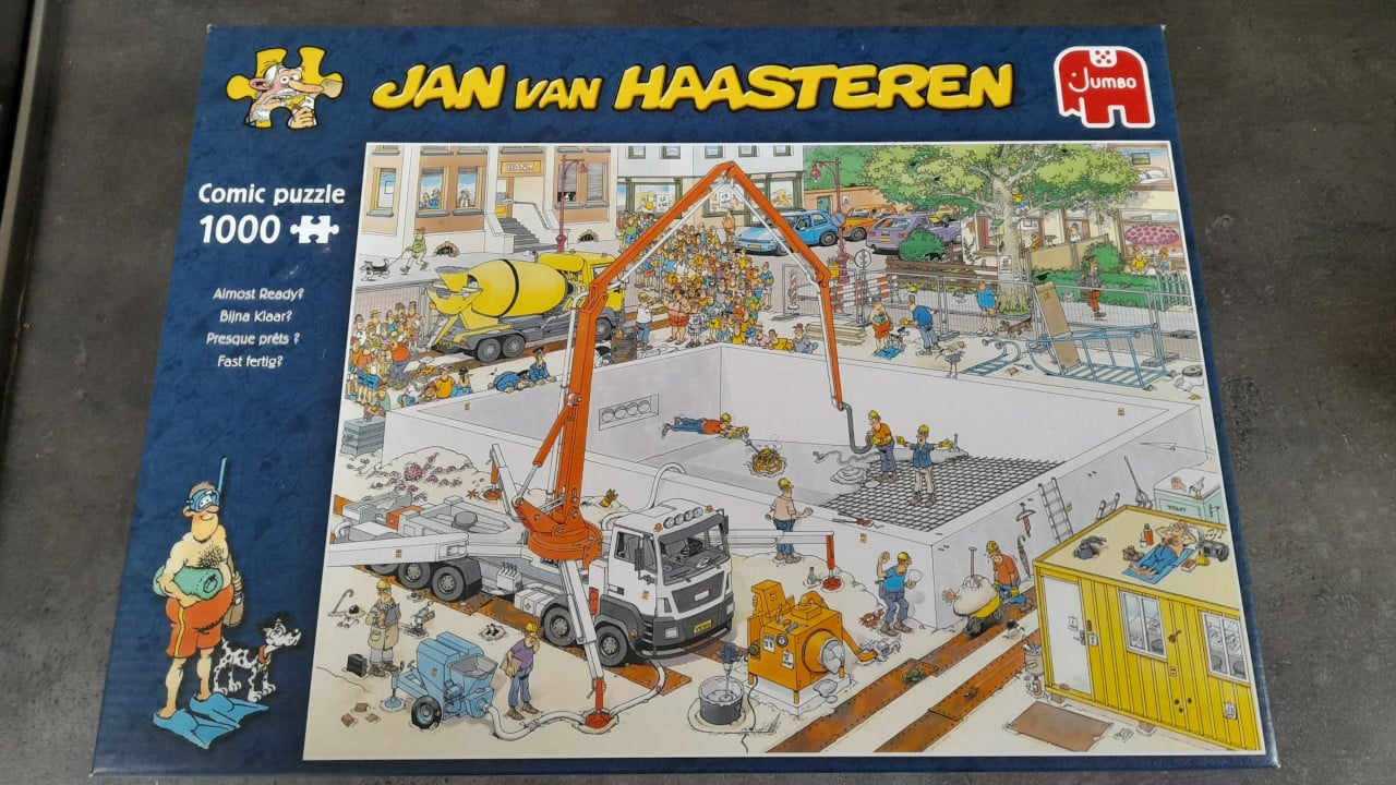 Jan van haasteren: bijna klaar? 1000 stukjes