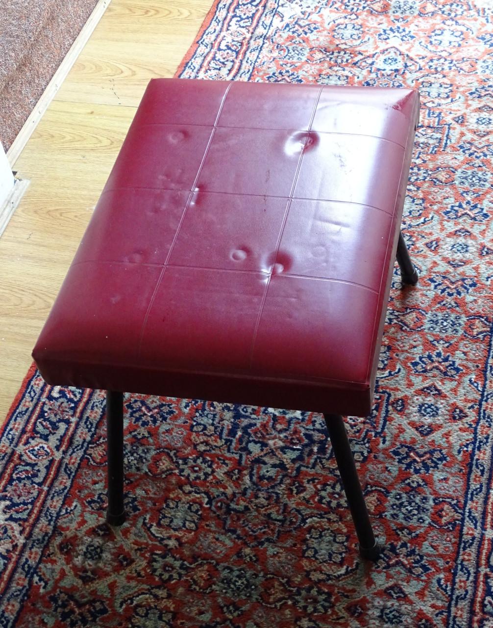 Vintage Kruk of Voetenbank Kunstleer