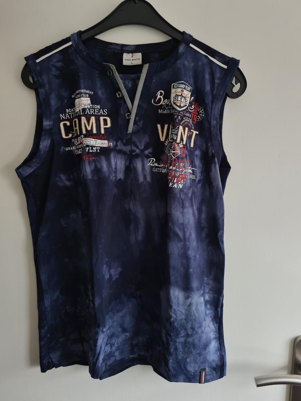 Violento tanktop met een blauwe tie-dy Maat L