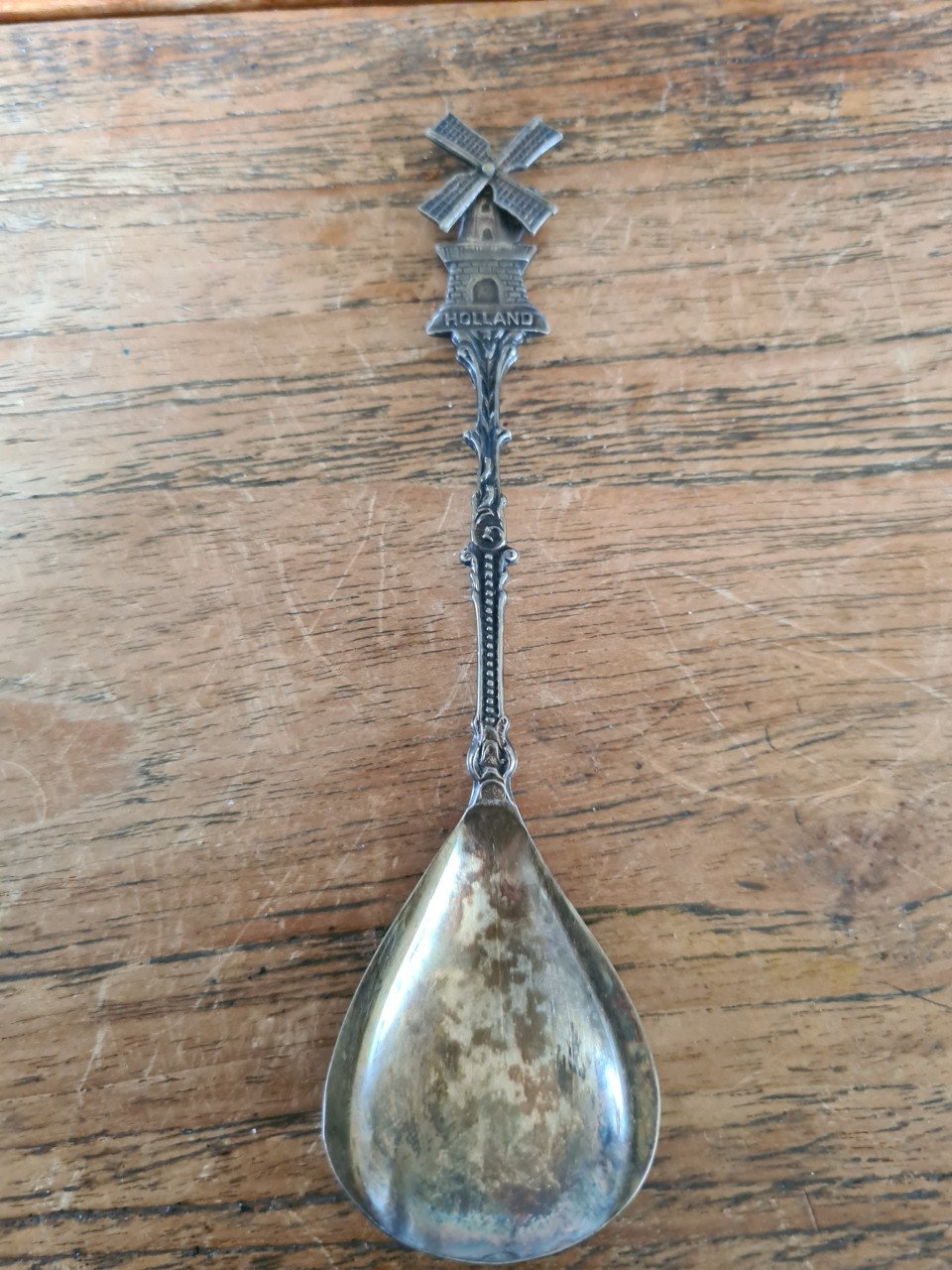 Oud Hollandse zilveren suikerschep met molen