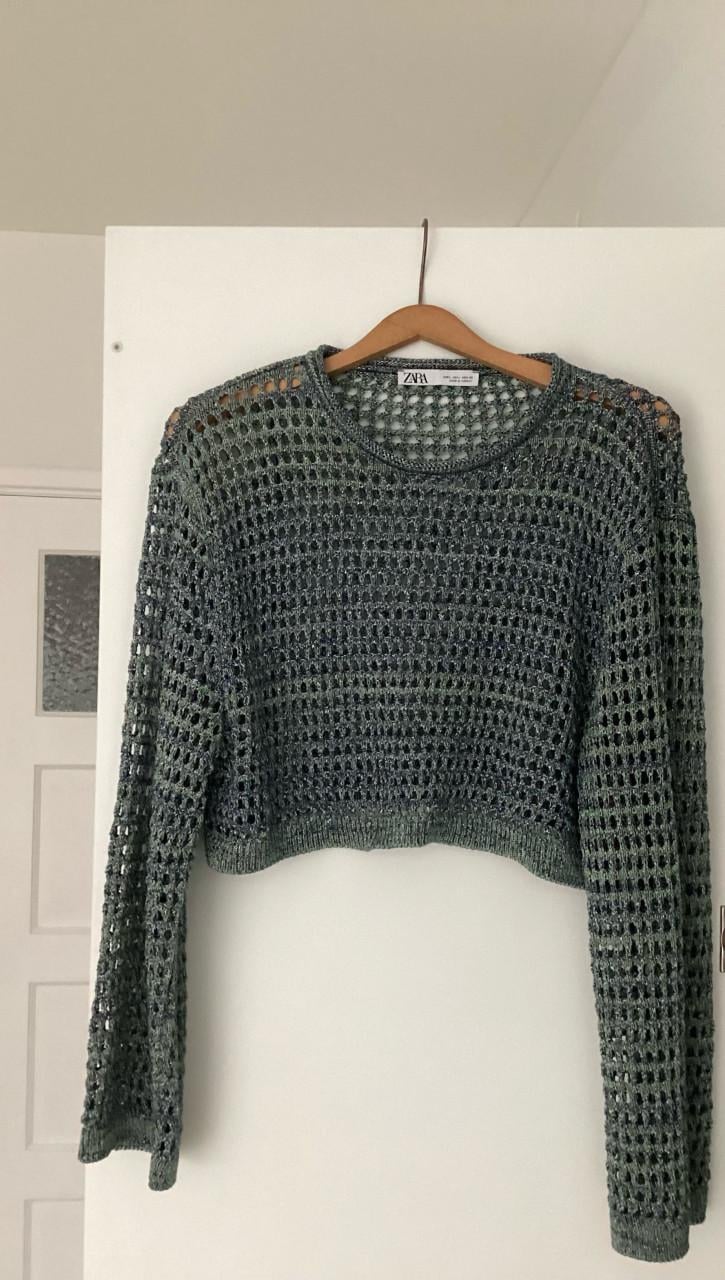 Nieuwe crop top met zilverdraad maat L