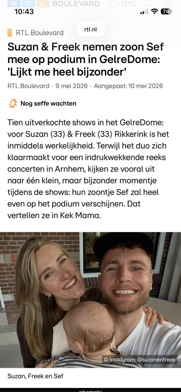 4 veldkaarten Suzan en Freek op zondag 31 mei