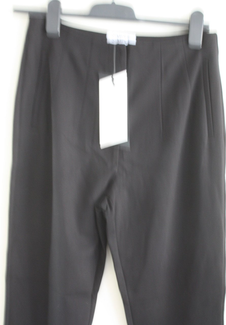 Nieuwe zwarte broek met schuifknoop en valze zakken  maat xs