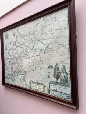 Antieke kaart graafschap Zeeland watermerk Van Gelder Zonen