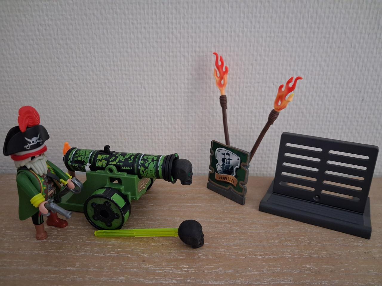Playmobil piratenkapitein met groen kanon set 6162