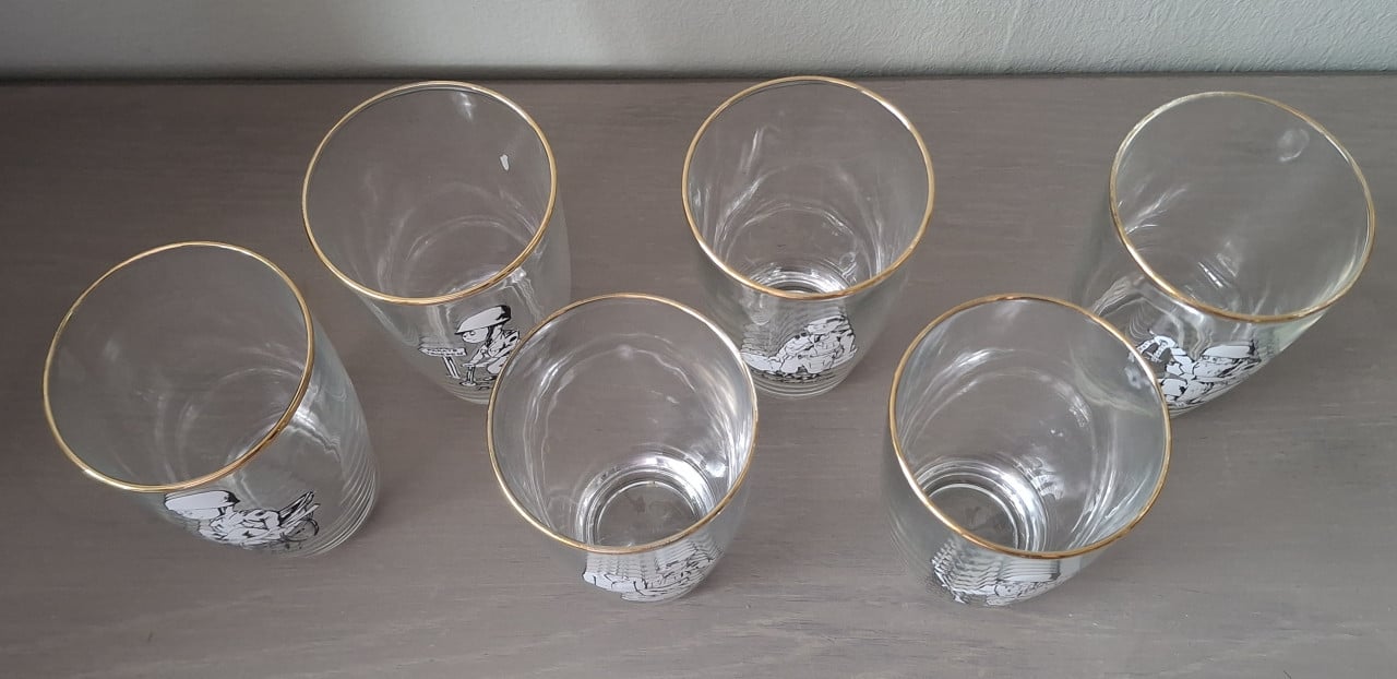 Vintage Defensie Glazen, 6 x