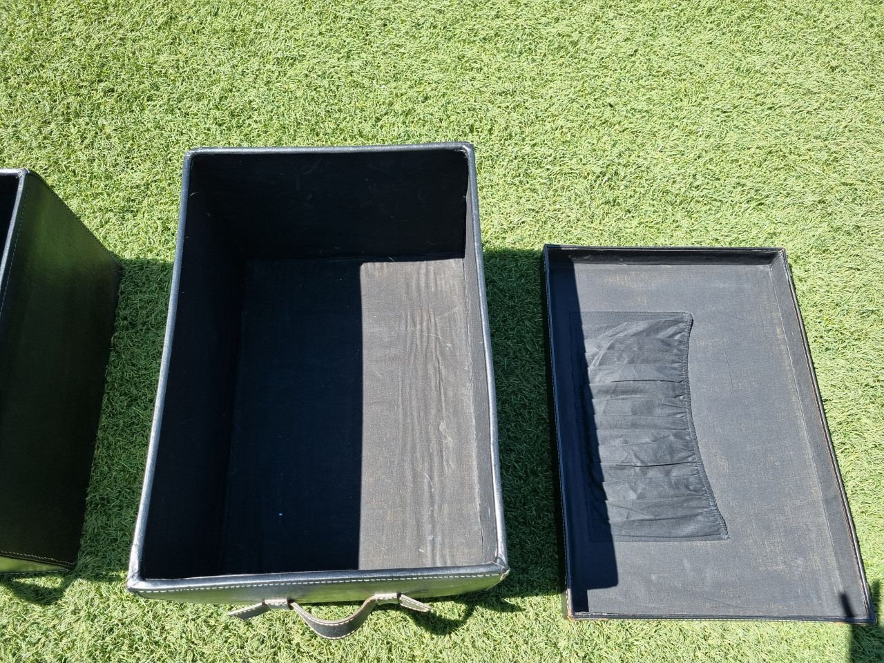 Leren opbergboxen