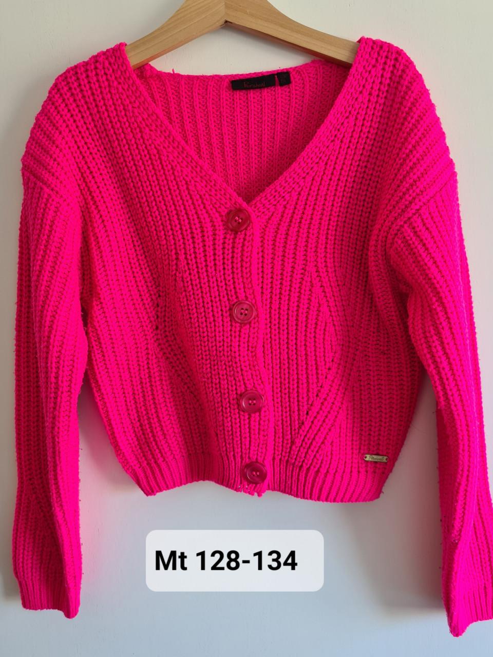 Fuchsia roze gebreid vest van Persival Maat 122-128