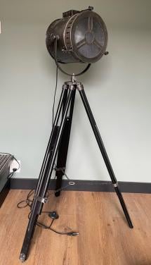 Industriële Vloerlamp Spotlight Zwart Metaal