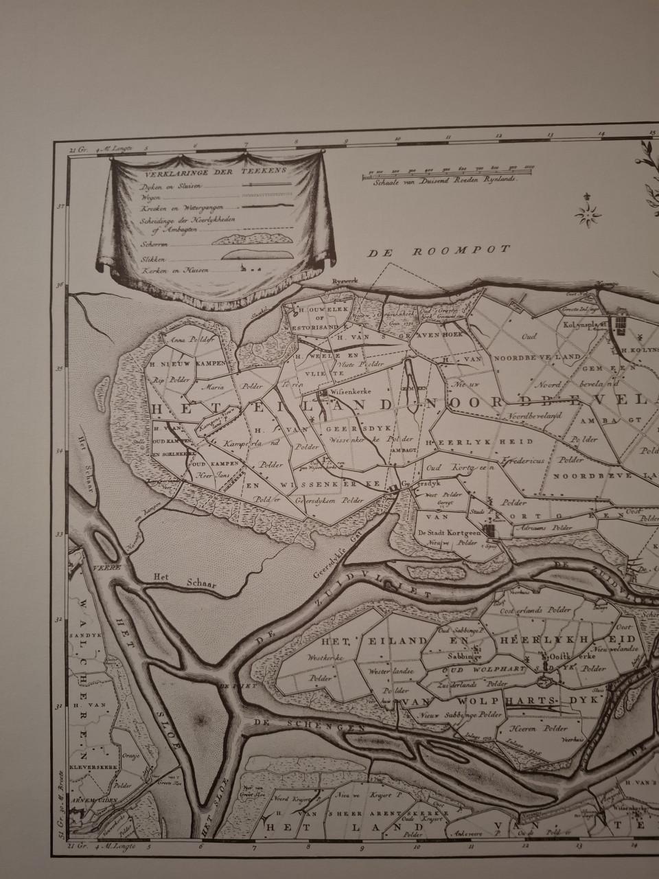 Oude kaart Noord-Beveland