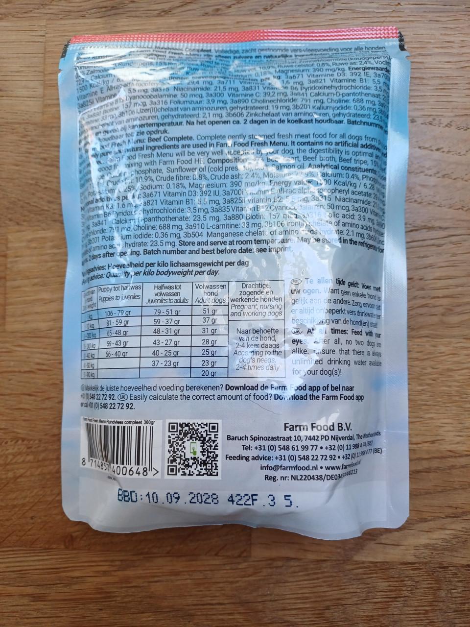 NIEUW: Farmfood FreshMenu Pens & Hart / Rundvlees Compleet 300 g.