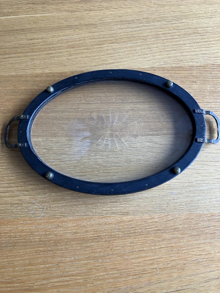 Art deco klein glazen dienblad