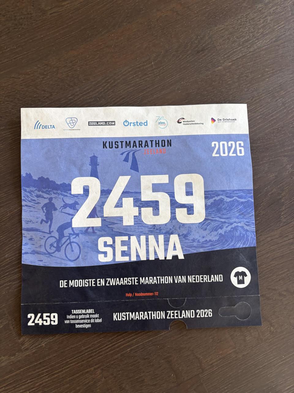 Kustmarathon ticket 3 oktober