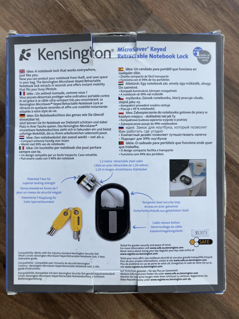 Kensington Microsaver Keyed Retractable Notebook Lock