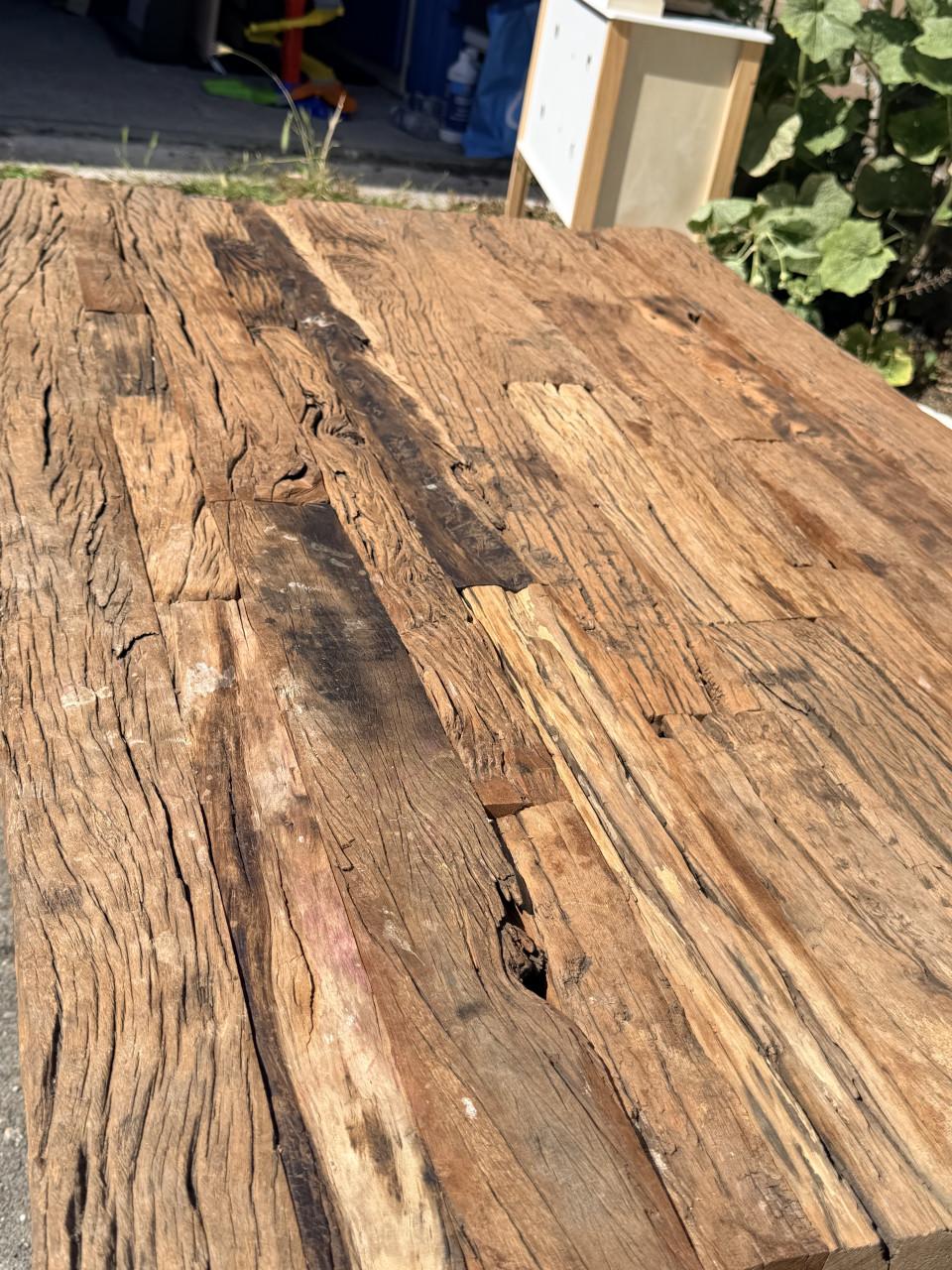 Richmond salon tafel staal hout Chrome
