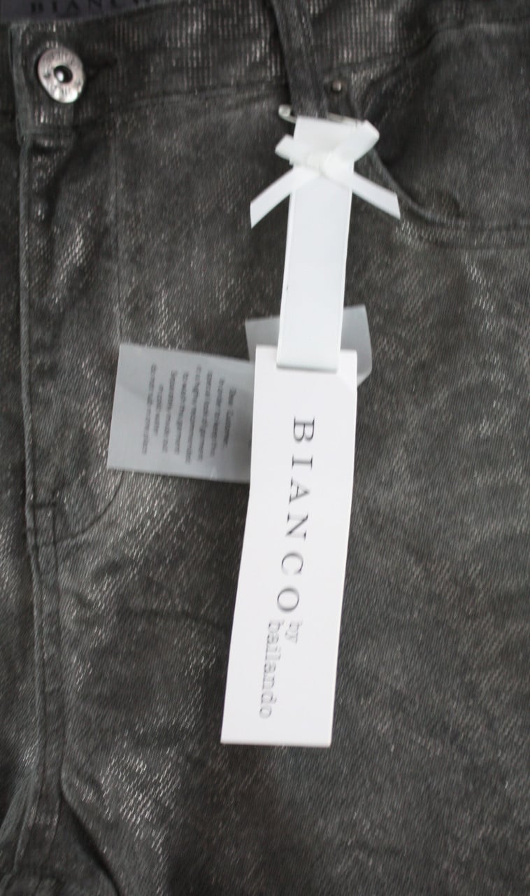 Nieuwe grijze broek metallic slangeprint  maat 44