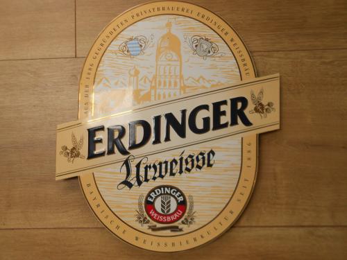 Emaille reclamebord Erdinger bier.