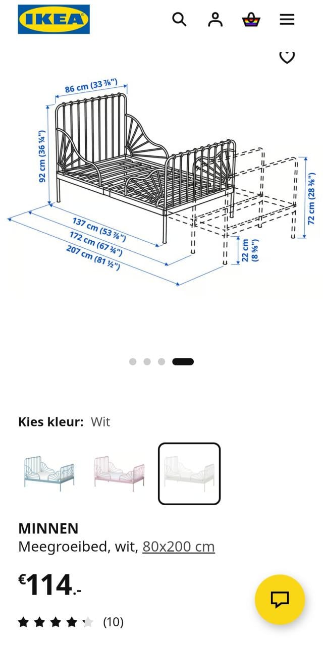 Meegroeibed wit van Ikea