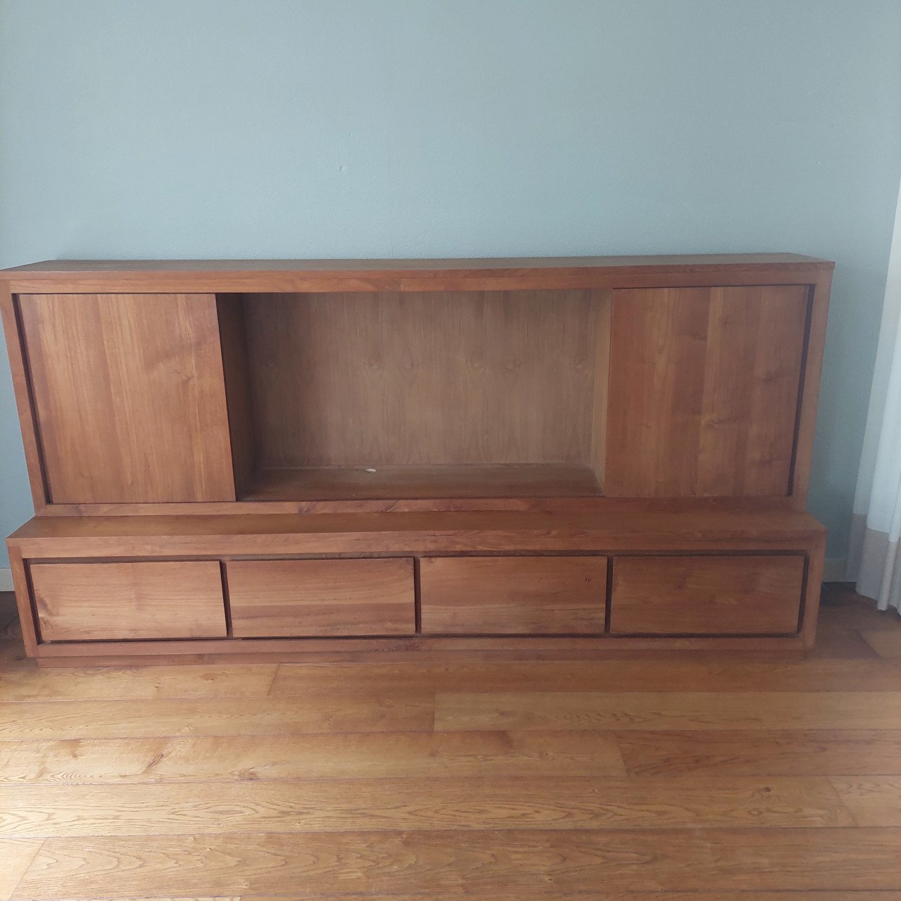 Handgemaakte teak houten tv meubel