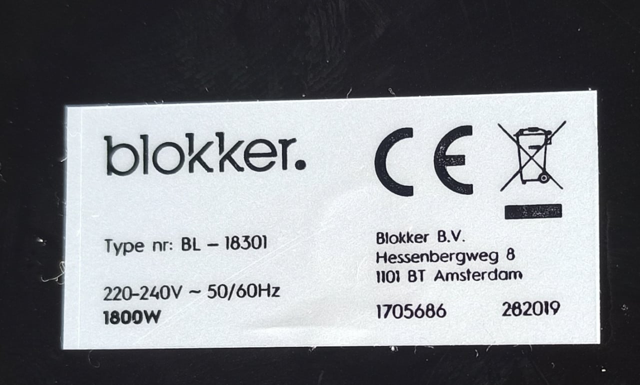 Blokker heteluchtfriteuse XXL BL-18301 - 1800 watt -5,5 liter