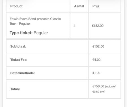 4 kaarten Edwin Evers band Vlissingen, za 7-2