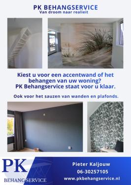 Behangen en sauzen van de muren en/of plafonds