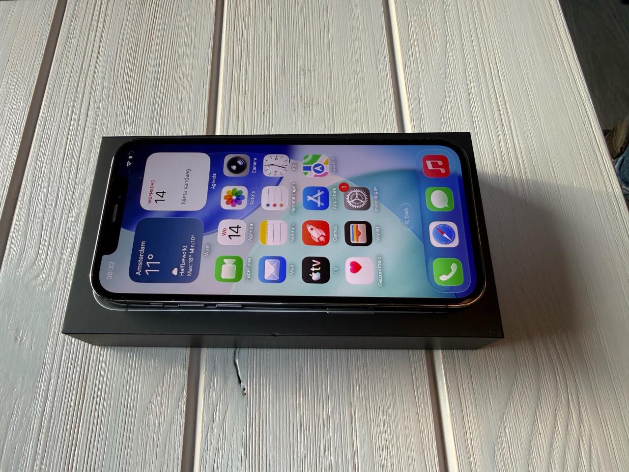 Apple iPhone 12 Pro 128GB Grafiet - Krasvrij scherm + Doos