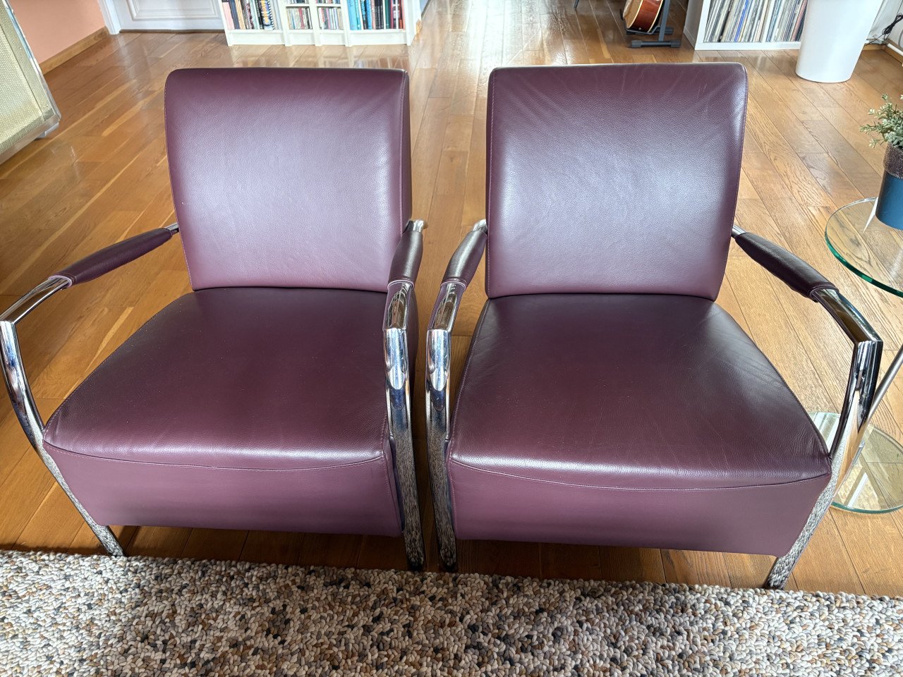2 lederen fauteuils