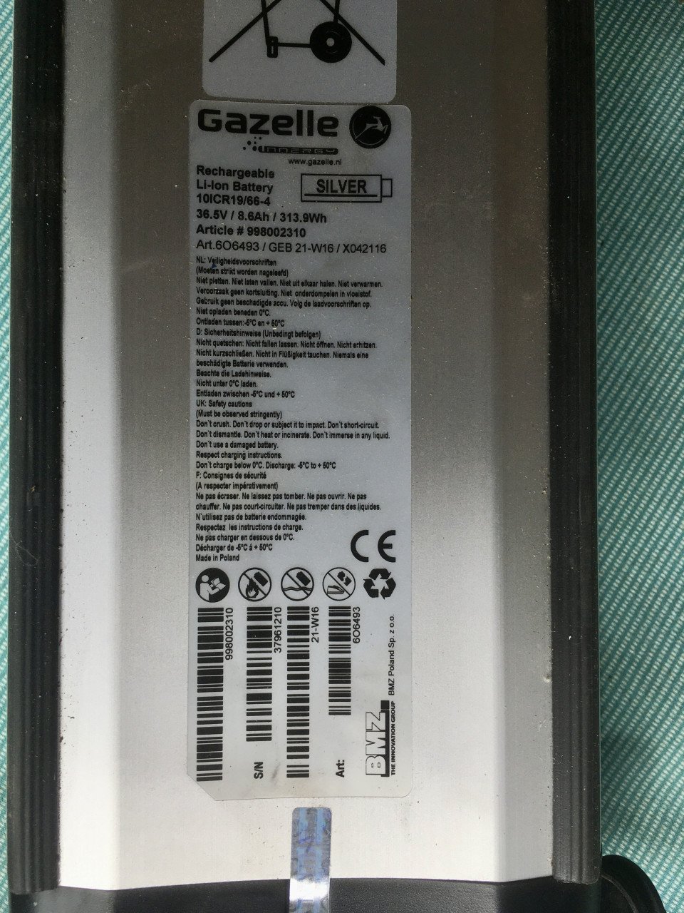 Gazelle fiets accu