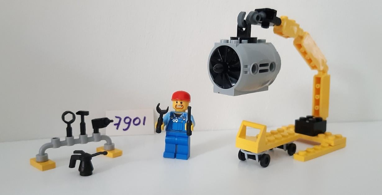 Lego City 7901: Vliegtuigmonteur, vliegtuig onderhoud
