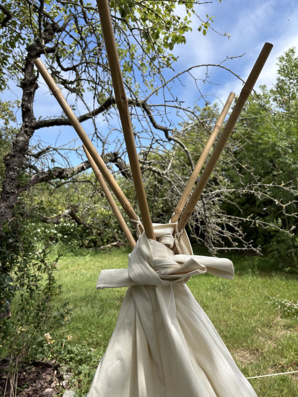 Handgemaakte tipi, katoen dik tentdoek, met raampje
