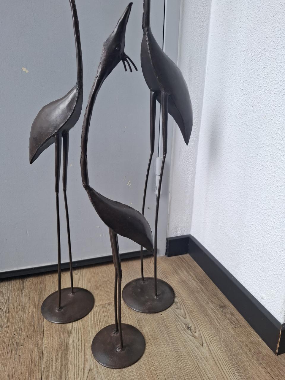 Set 3 metalen kraanvogels