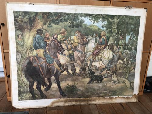 Schoolplaat "Floris V door de edelen gevangen genomen"