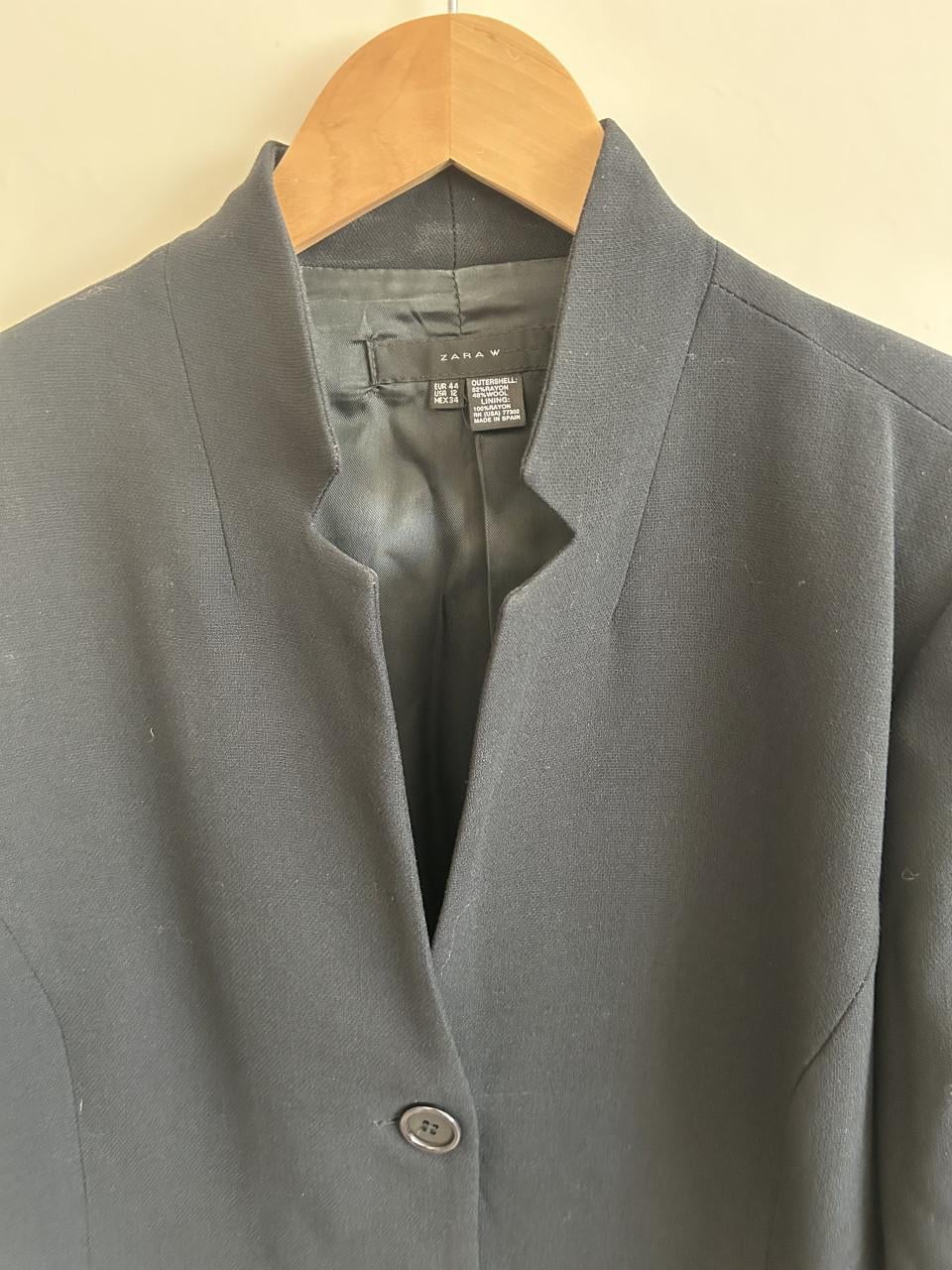 Zwarte Zara W blazer met nepbontrandje- Maat 44