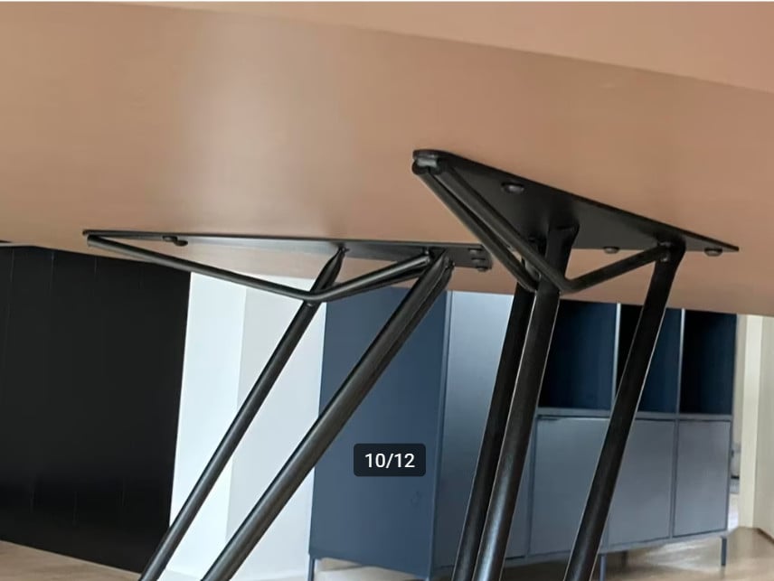 Eettafel cloudy (206x120) brons (als nieuw)