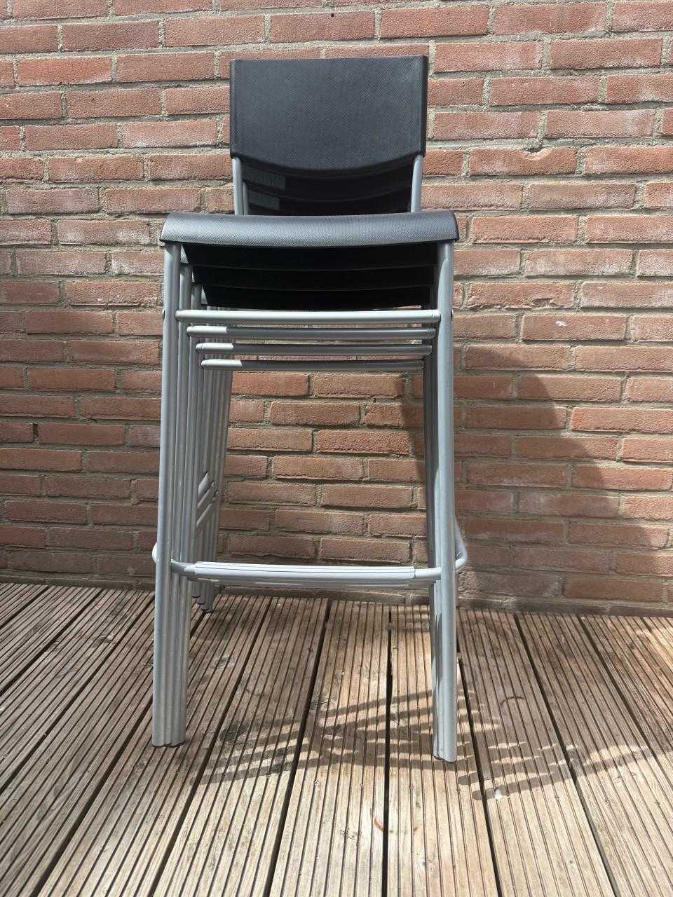 Ikea barkrukken, 4st. zwart/zilver